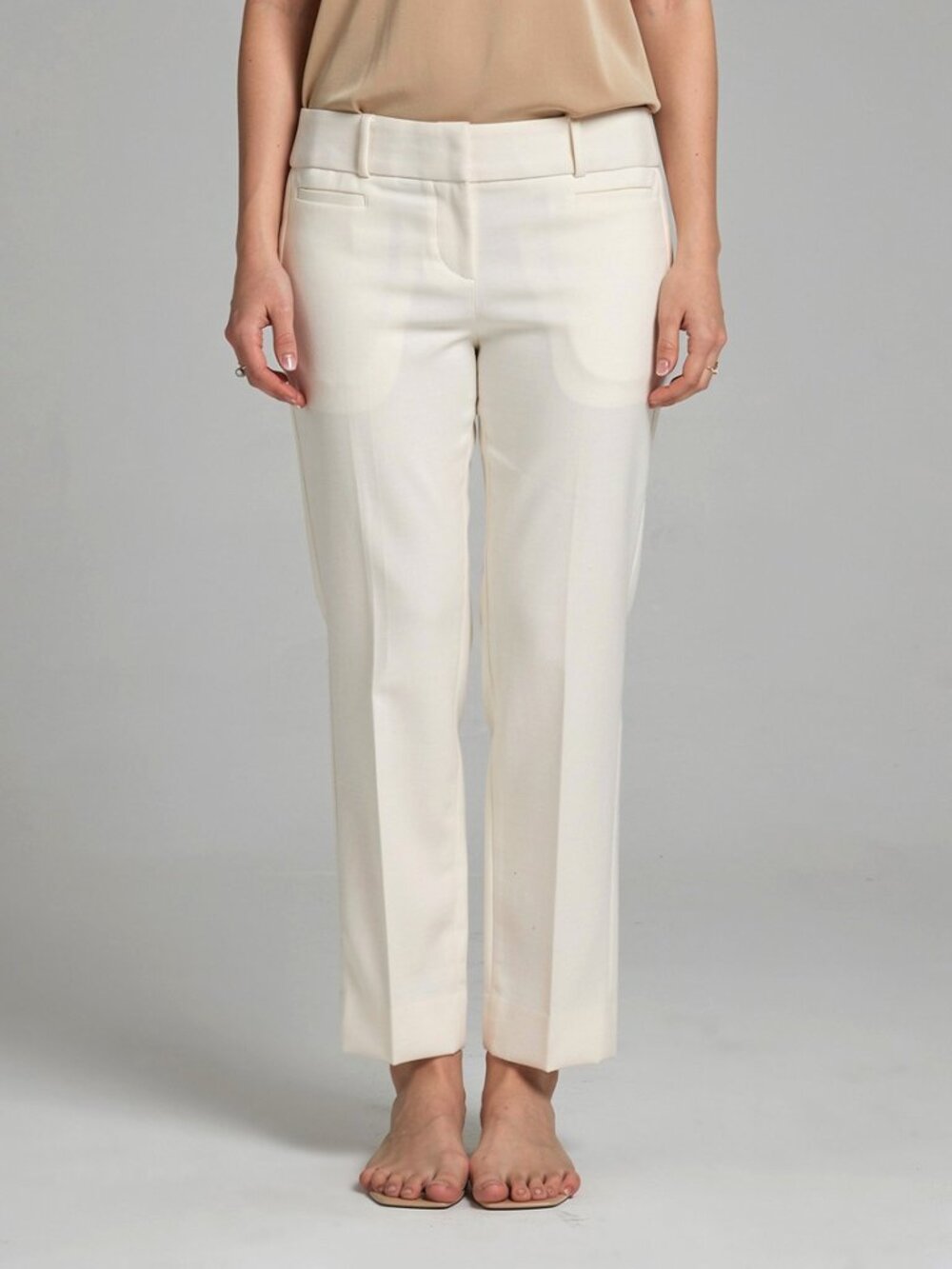 NWT LOFT The Riviera Pant Marisa Fit 0P Ivory Cropped Ankle Pants